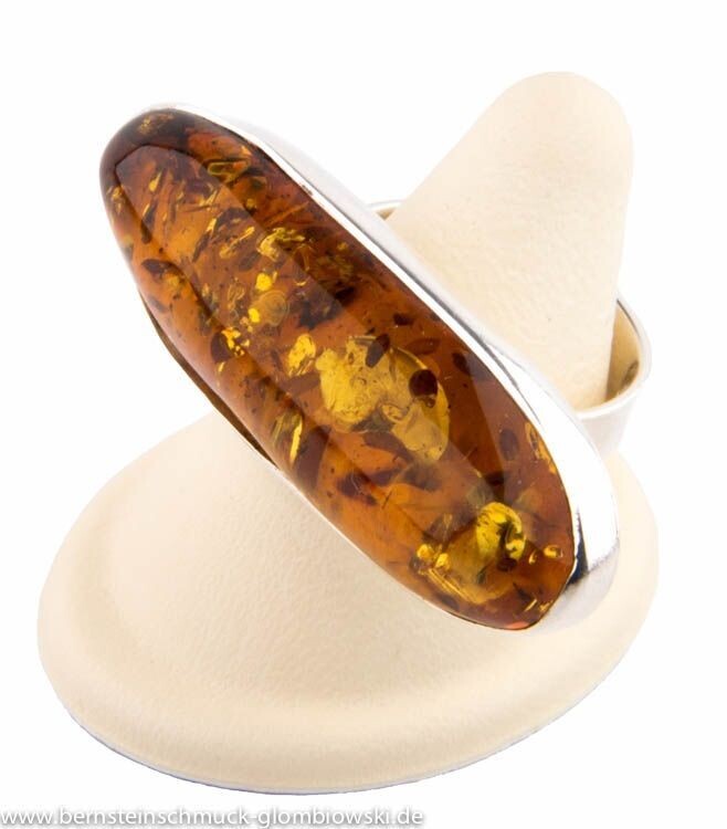 Bernstein Ring mit Silber 925