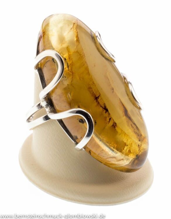 Bernstein Ring mit Silber 925