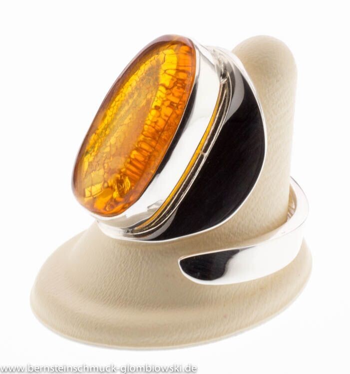 Bernstein Ring mit Silber 925