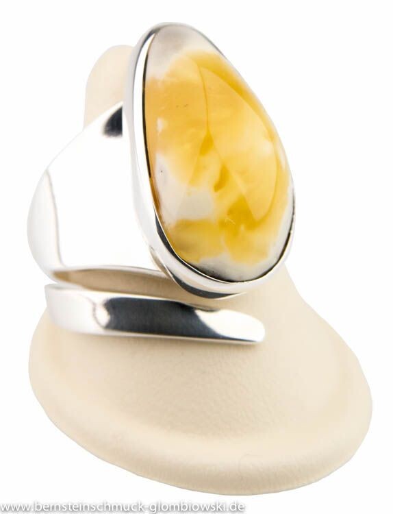 Bernstein Ring mit Silber 925