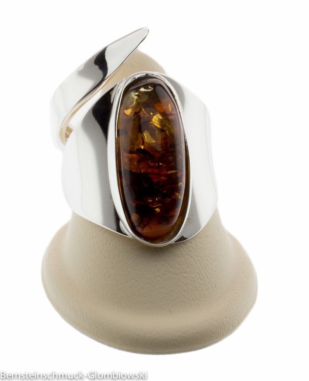 Bernstein Ring mit Silber 925