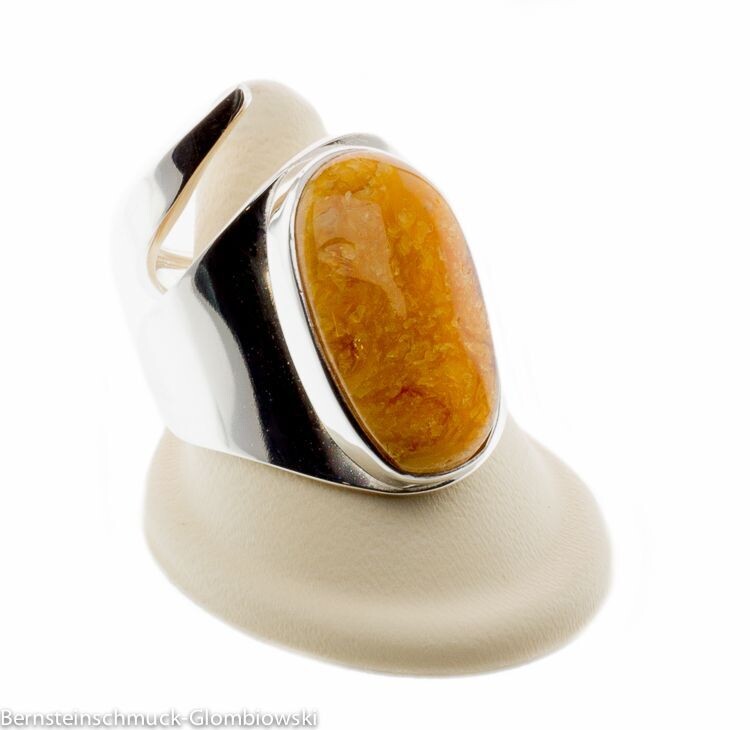 Bernstein Ring mit Silber 925