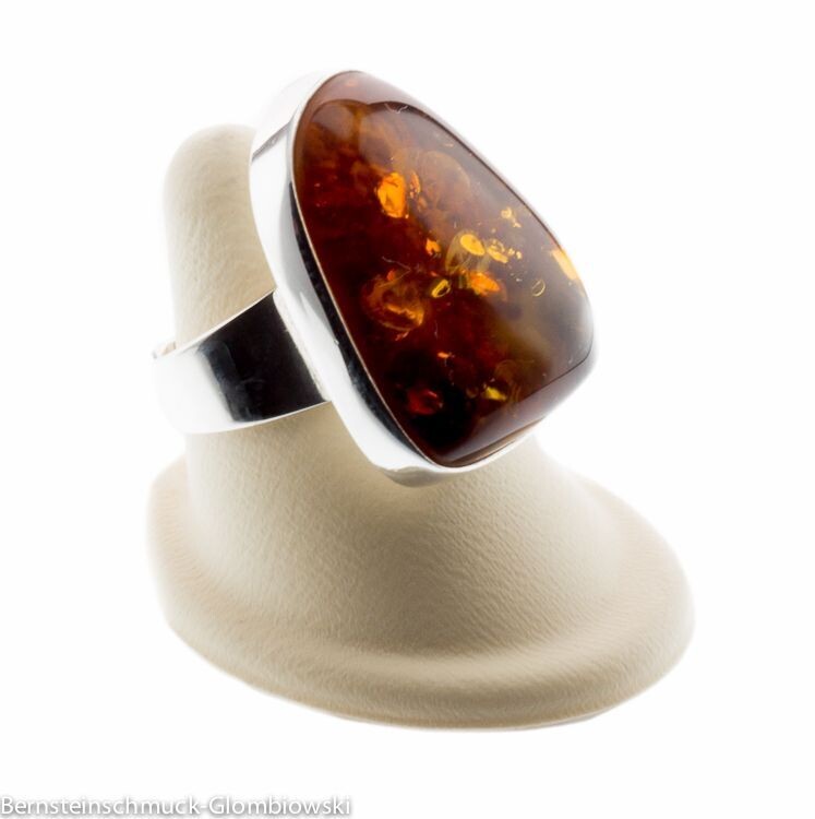 Bernstein Ring mit Silber 925