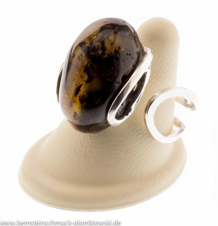 Bernstein Ring mit Silber 925