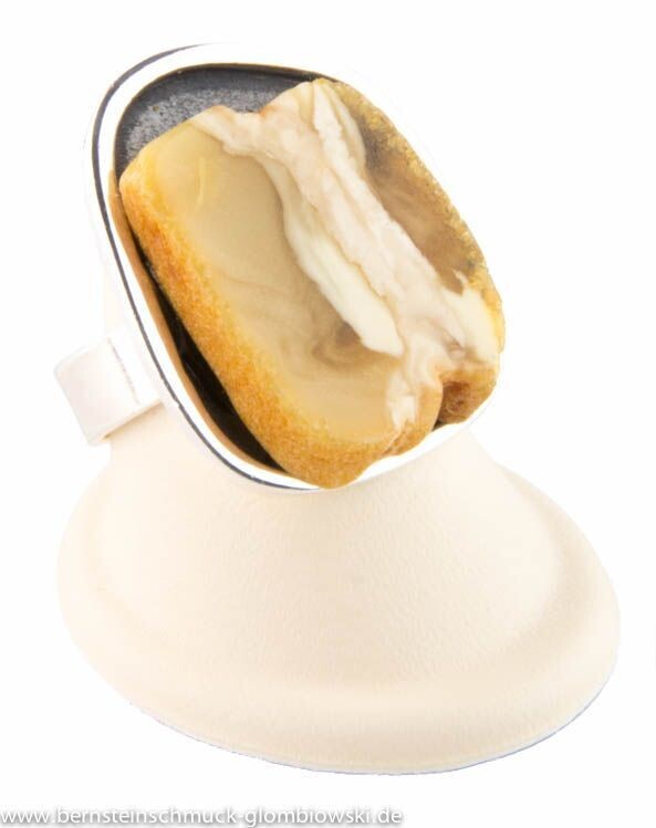 Bernstein Ring mit Silber 925