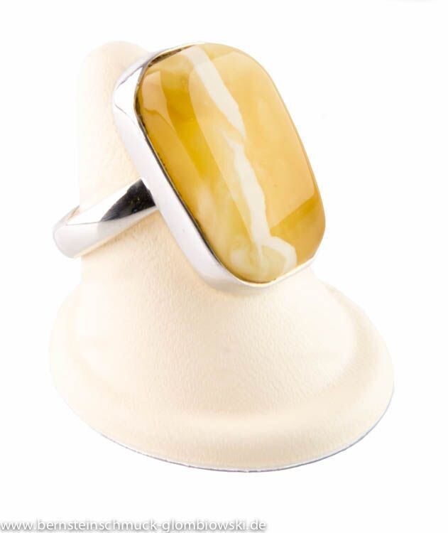 Bernstein Ring mit Silber 925