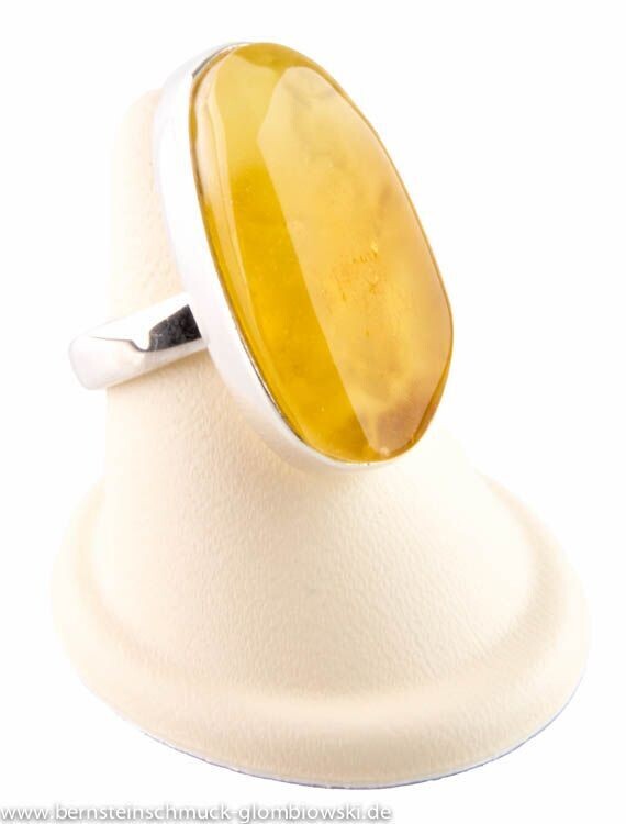 Bernstein Ring mit Silber 925