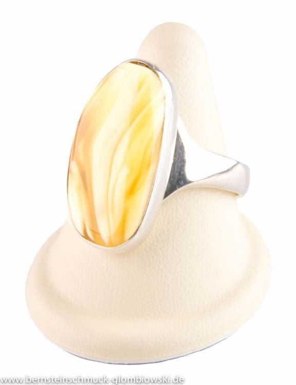Bernstein Ring mit Silber 925