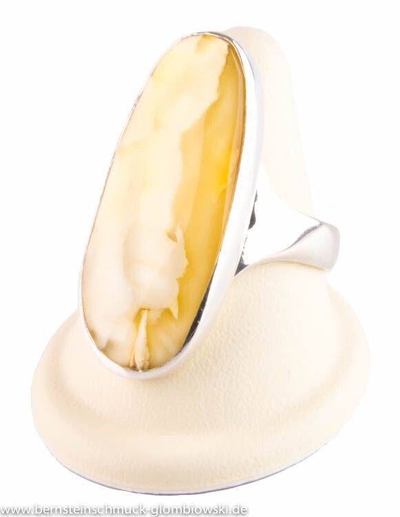 Bernstein Ring mit Silber 925