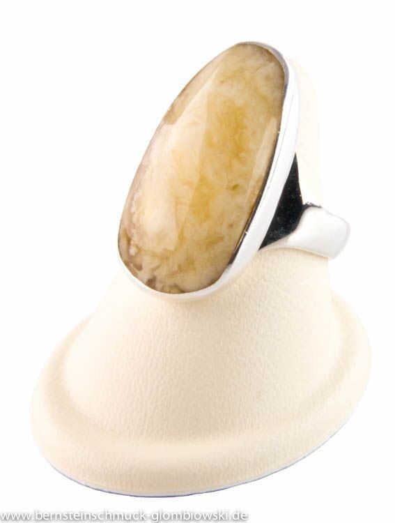 Bernstein Ring mit Silber 925