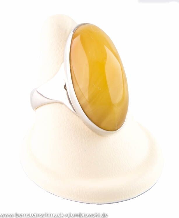 Bernstein Ring mit Silber 925
