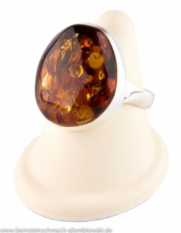 Bernstein Ring mit Silber 925