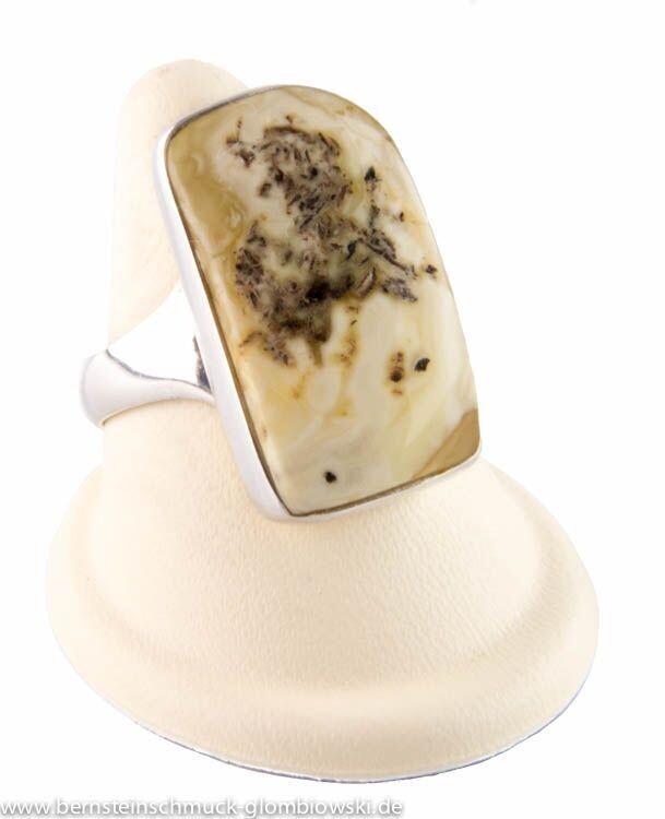 Bernstein Ring mit Silber 925