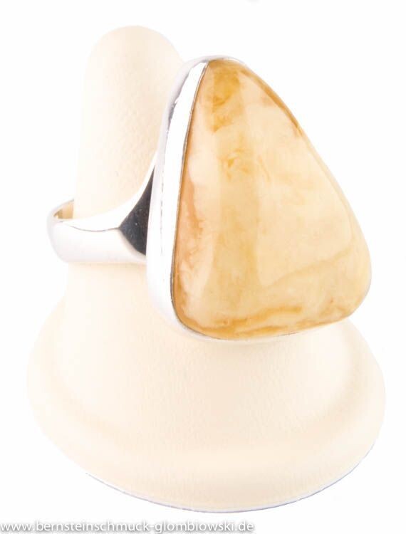 Bernstein Ring mit Silber 925