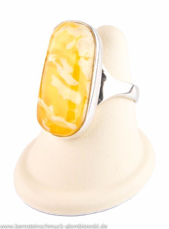 Bernstein Ring mit Silber 925