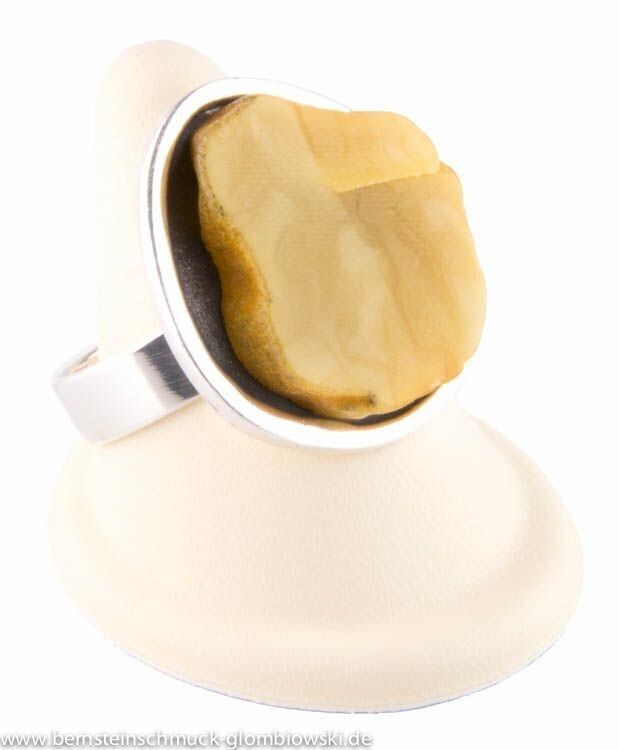 Bernstein Ring mit Silber 925