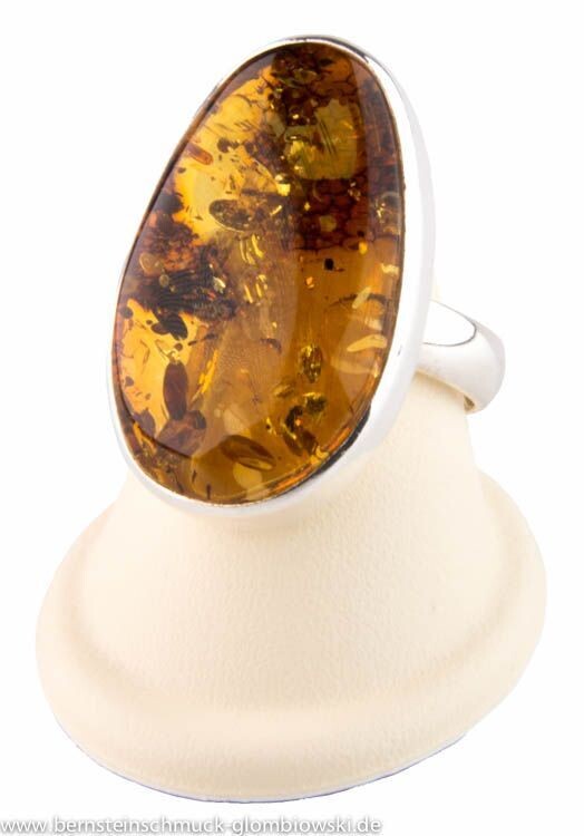 Bernstein Ring mit Silber 925