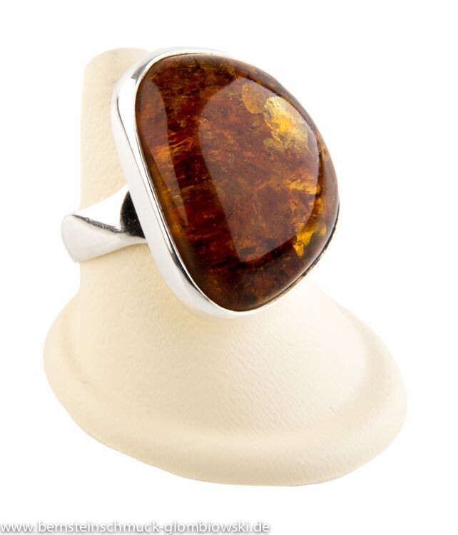 Bernstein Ring mit Silber 925