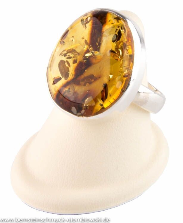 Bernstein Ring mit Silber 925