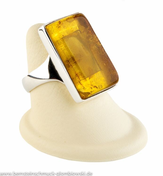 Bernstein Ring mit Silber 925
