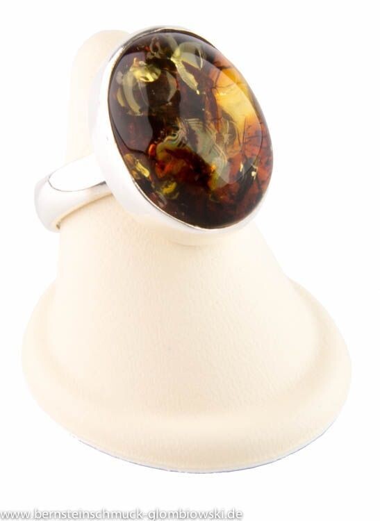 Bernstein Ring mit Silber 925