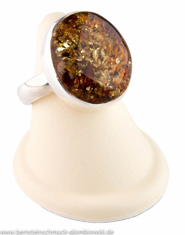 Bernstein Ring mit Silber 925