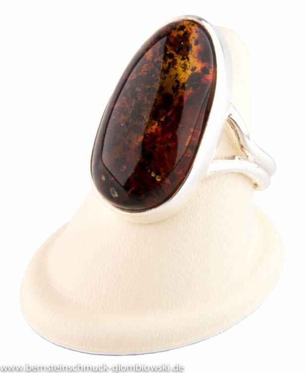 Bernstein Ring mit Silber 925