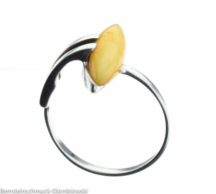 Bernstein Ring mit Silber 925