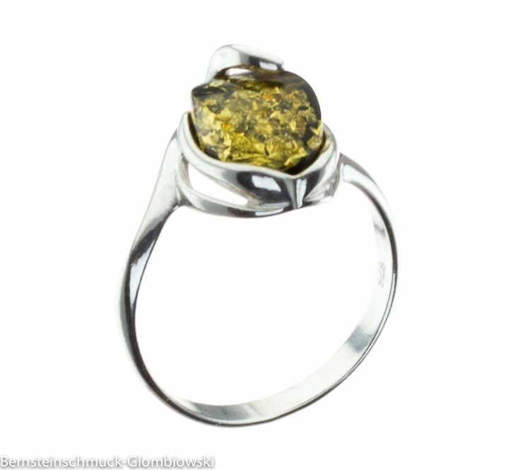 Bernstein Ring mit Silber 925