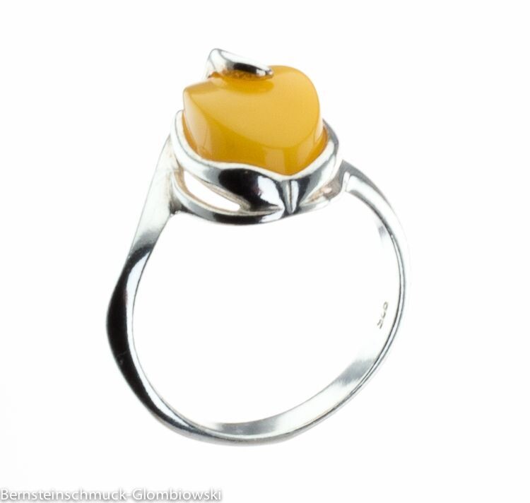 Bernstein Ring mit Silber 925