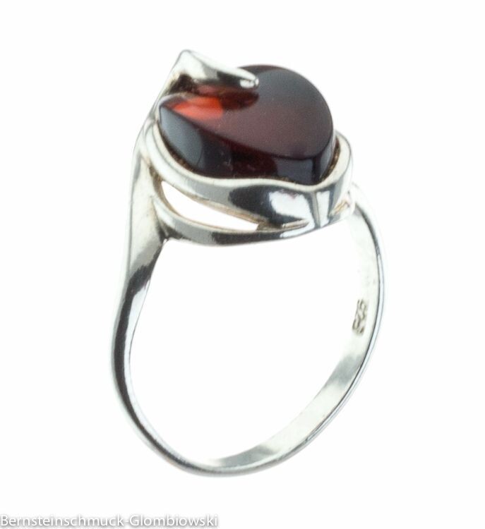 Bernstein Ring mit Silber 925