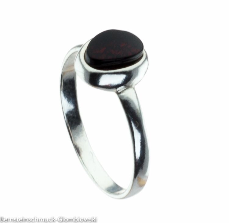 Bernstein Ring mit Silber 925