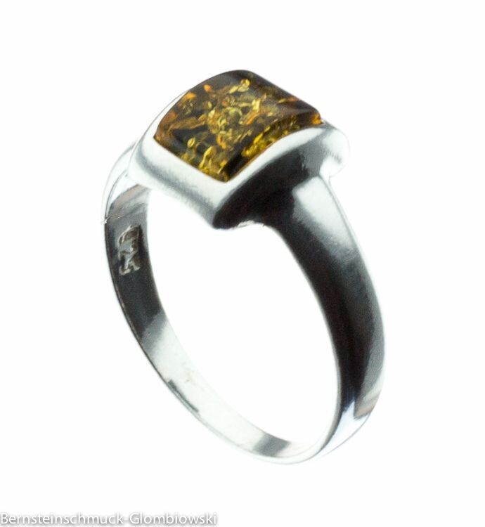 Bernstein Ring mit Silber 925