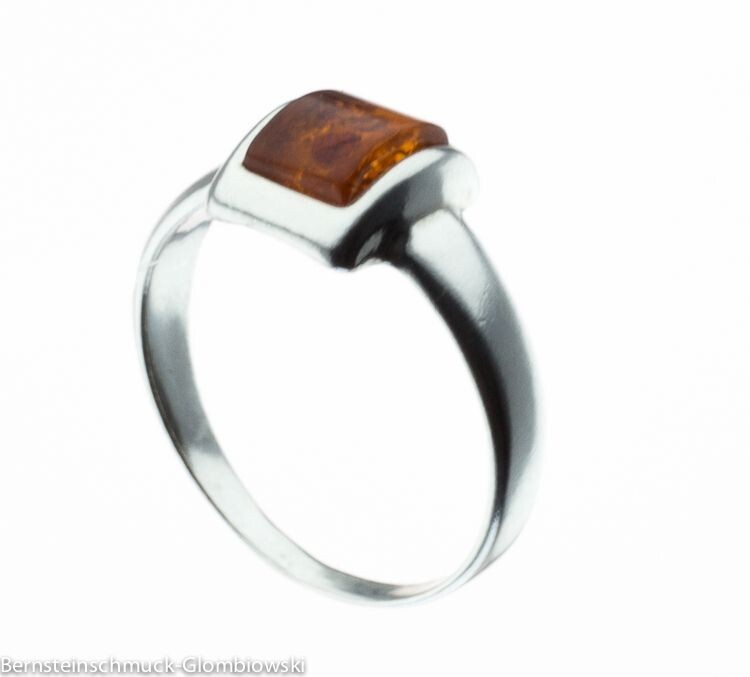 Bernstein Ring mit Silber 925