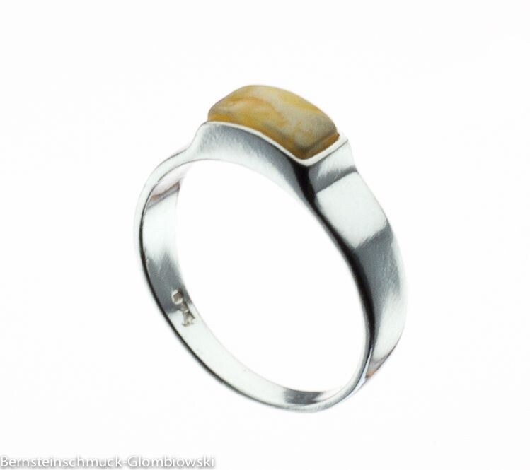 Bernstein Ring mit Silber 925