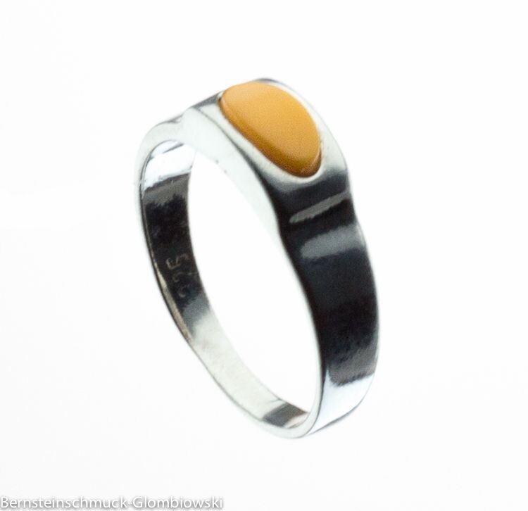 Bernstein Ring mit Silber 925