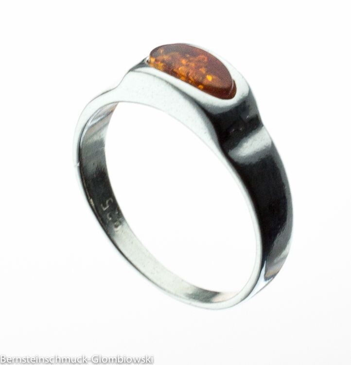 Bernstein Ring mit Silber 925