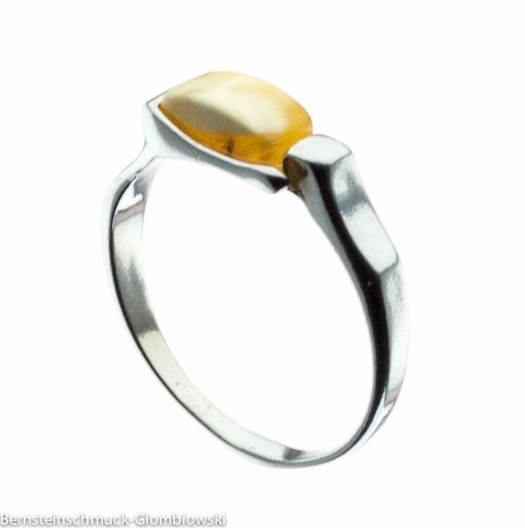 Bernstein Ring mit Silber 925