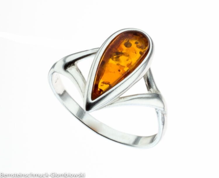 Bernstein Ring mit Silber 925
