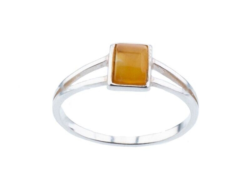 Bernstein Ring mit Silber 925