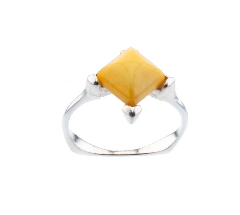 Bernstein Ring mit Silber 925
