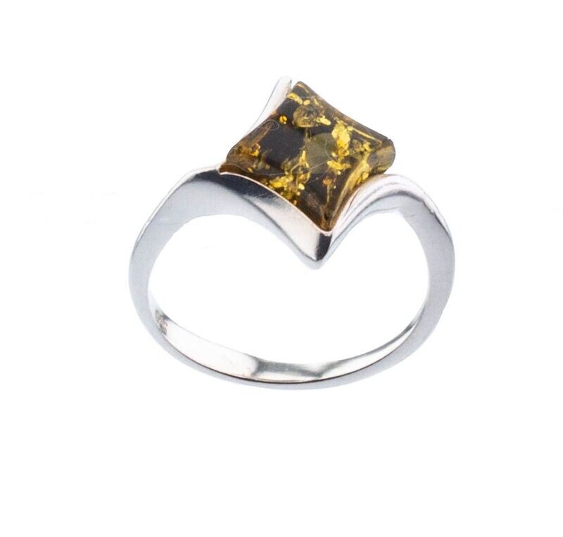 Bernstein Ring mit Silber 925