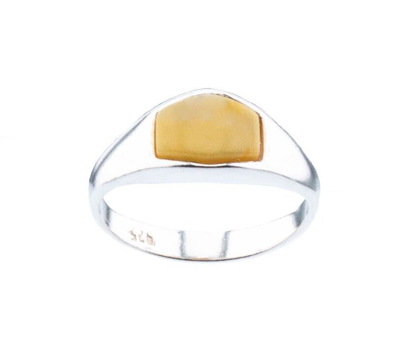 Bernstein Ring mit Silber 925