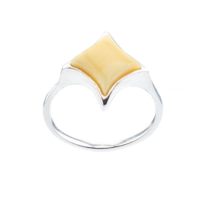 Bernstein Ring mit Silber 925