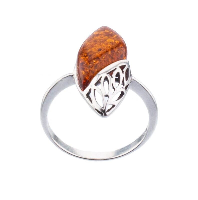 Bernstein Ring mit Silber 925