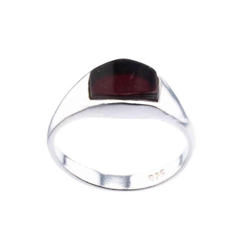 Bernstein Ring mit Silber 925