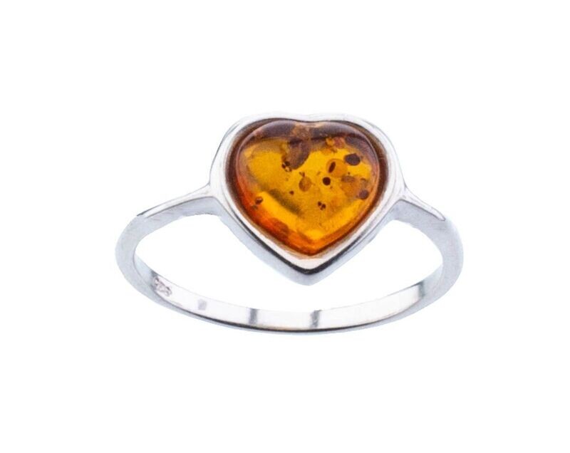 Bernstein Ring mit Silber 925