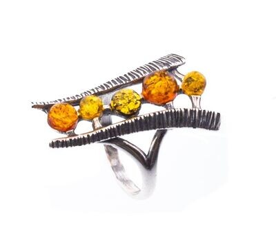 Bernstein Ring mit Silber 925 Bernstein Ring mit Silber 925