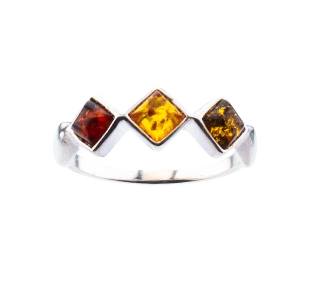 Bernstein Ring mit Silber 925