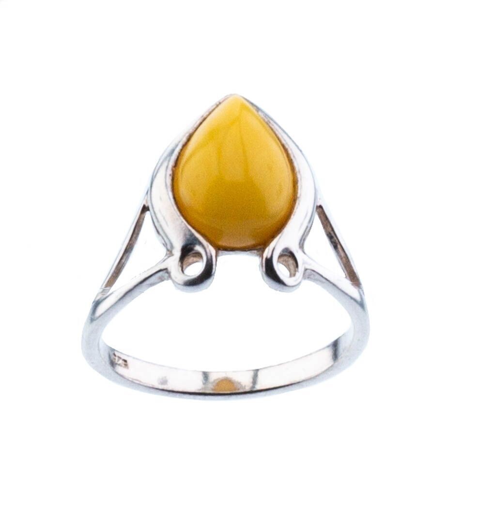 Bernstein Ring mit Silber 925
